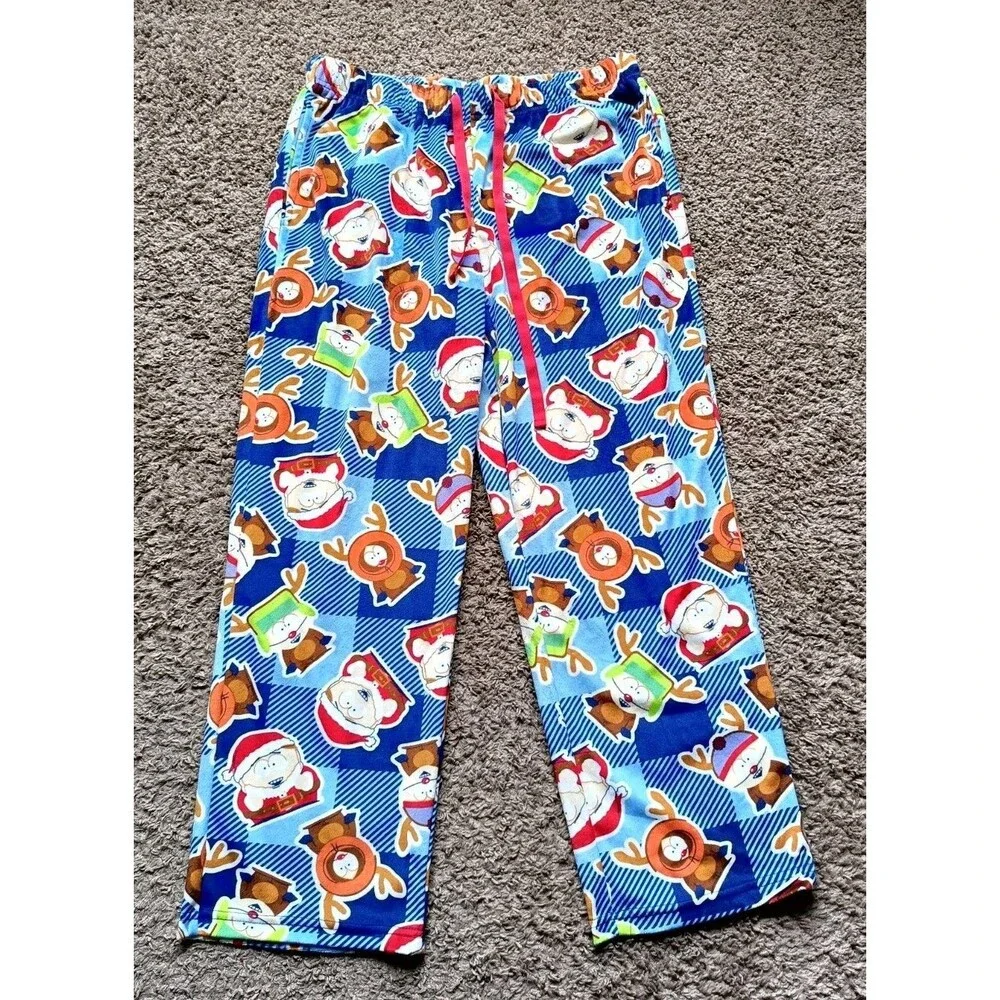 South Park Christmas Pajamas Men's Size XL Limited Edition Blue Pockets